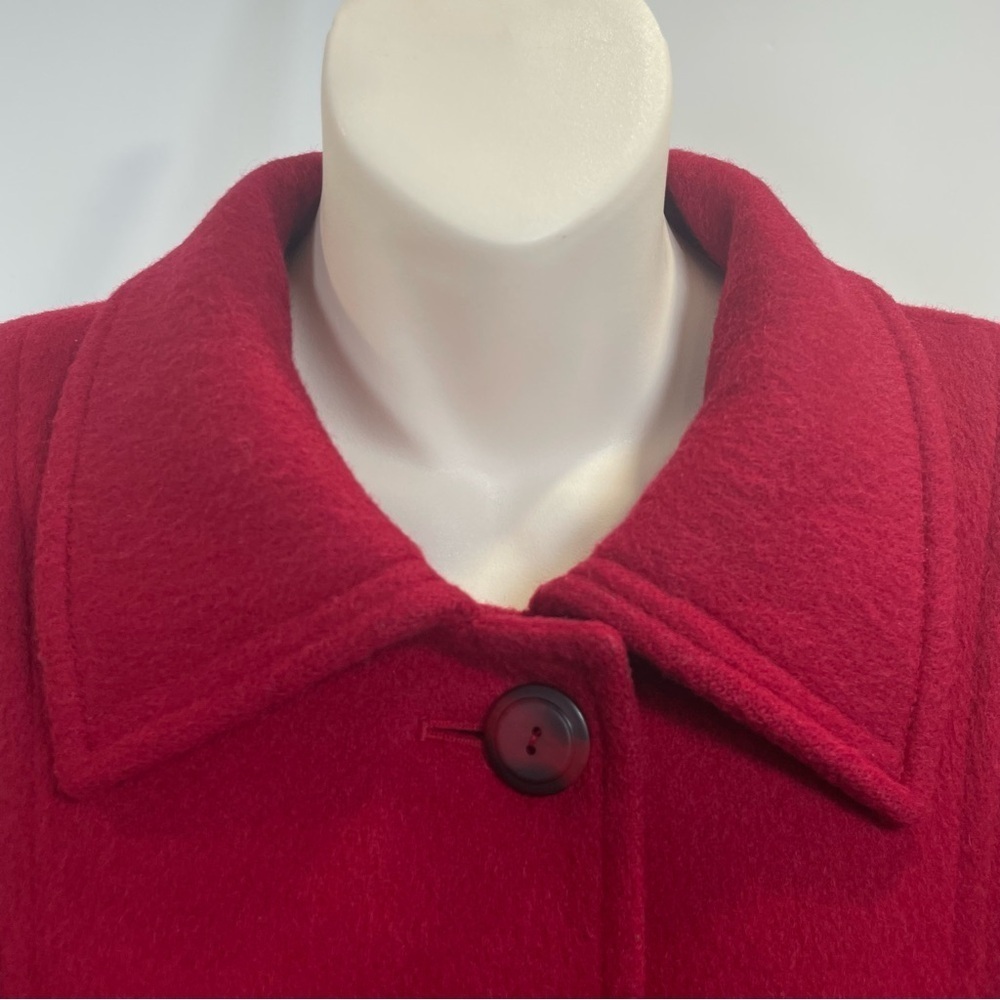 Vintage Chic London Fog Size 8-M Red 100% Wool Coat Classic Retro Glam Elegant - Picture 2 of 16